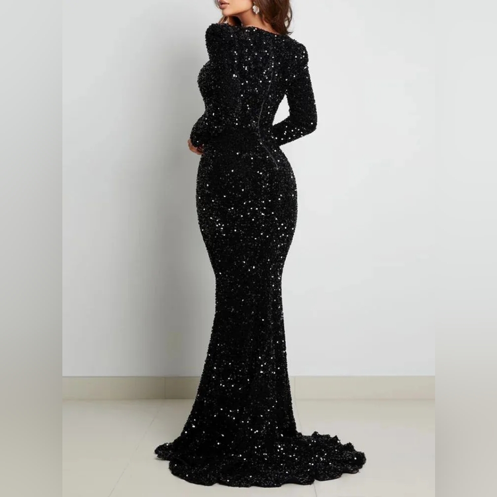 Elegant Black Sequin Dress